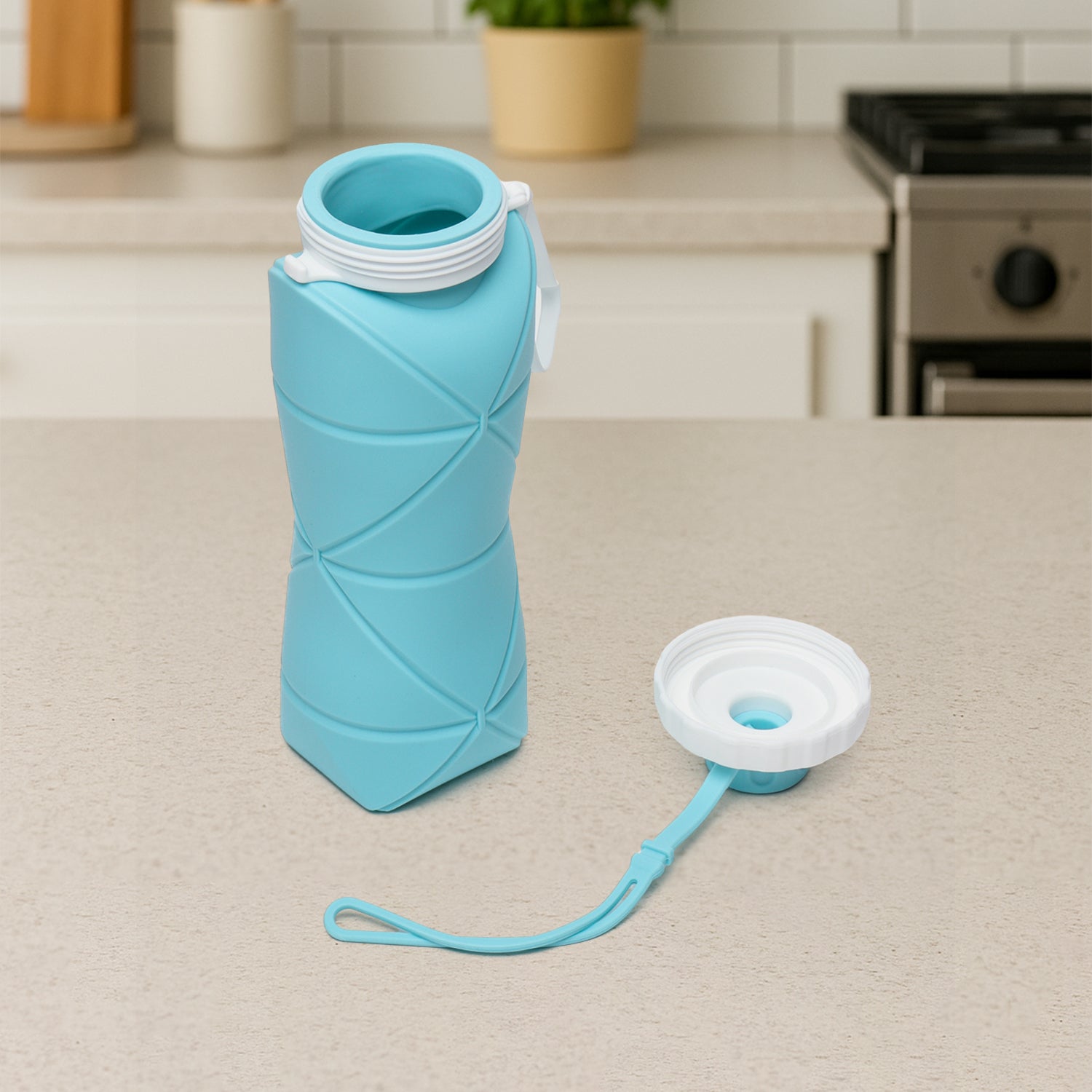 600ml Collapsible Silicone Water Bottle For Travel Sports Gym  Office (1 Pc)