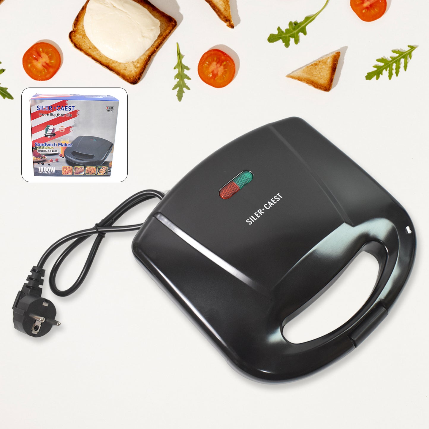 2817 Waffle Maker Makes 2 Square Shape Waffles Non-stick Plates Easy To Use With Indicator Lights