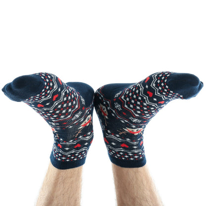 7372 Mix Design Socks For Men. Premium Ankle Length Sports Socks With Thick Cotton Cushion