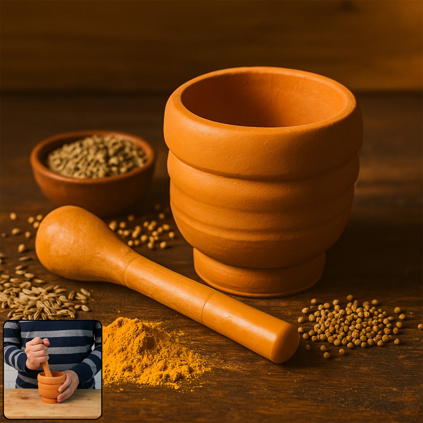 Unbreakable Plastic Mortar  Pestle - (Set)