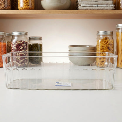 Plastic Fridge Organizer Basket  Clear Storage Solution For Kitchen