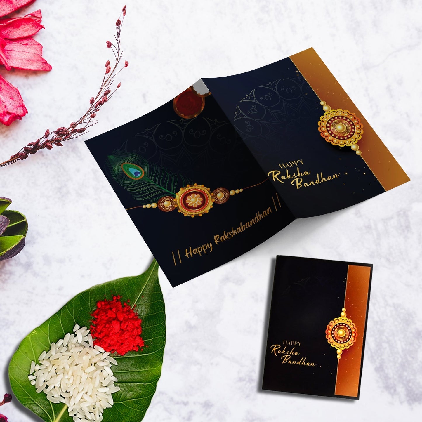 Rakhi Gift Combo With 2 Designer Rakhis For Brother  Ganesh  Peacock Theme With Choco Beats 2 Silver Coins Roli Chawal  Greeting Card
