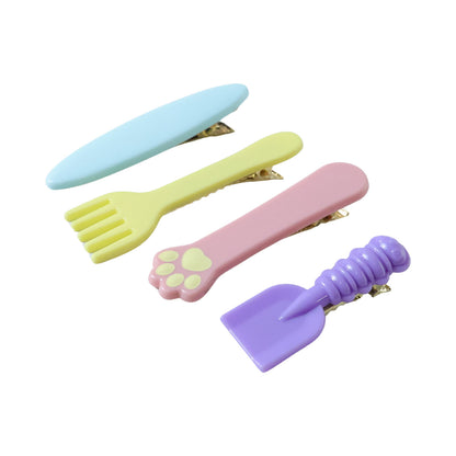 Cute Multi Design Hair Clips (4 Pc)