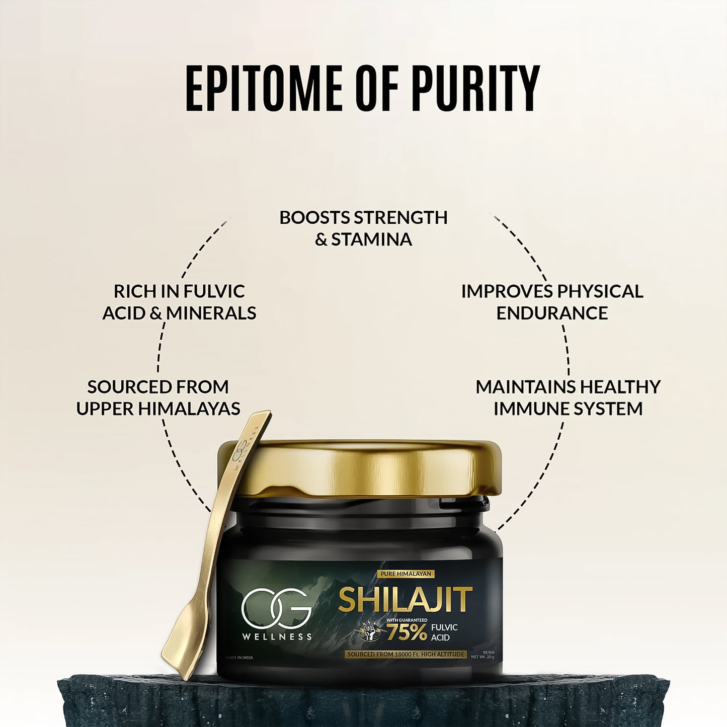 Og Wellness Pure Himalayan Shilajit Resin (20 Gm  1 Pc)